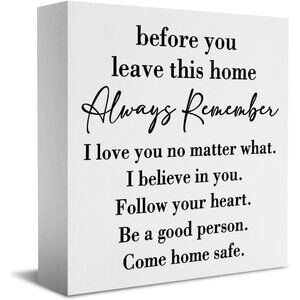 Inspirational Home Farmhouse Decor Desk Decor Wooden Box Sign Always Remember Yo